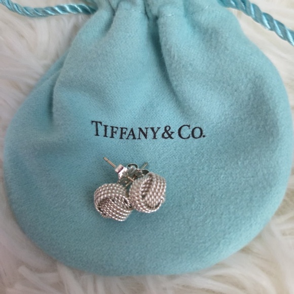 Tiffany & Co Twist Knot Sterling Silver Earrings **100% Authentic** - Picture 1 of 12